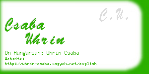 csaba uhrin business card